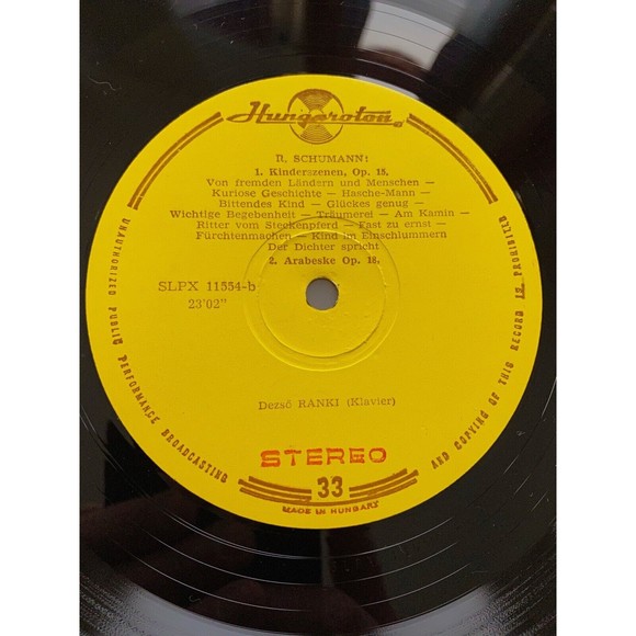 Robert Schumann Dezso Ranki LPX 11554 LP Vinyl Record Hungaroton Shrink EX Piano - Picture 6 of 6